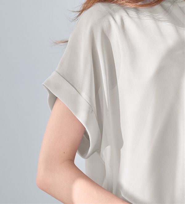 alotta（アロッタ）の「【接触冷感】裾タックふんわりブラウス（ブラウス）」｜詳細画像