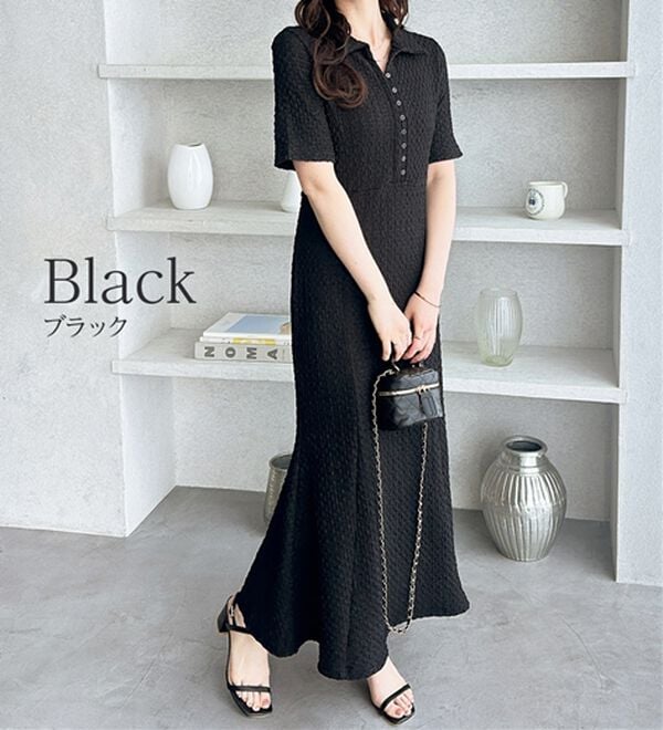 GeeRA（ジーラ）の「全骨格細見え！表面感素材マーメイドワンピース（その他ワンピース）」｜詳細画像