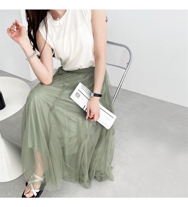 GeeRA（ジーラ）の「フレアーチュールロングスカート（ロングスカート）」｜詳細画像