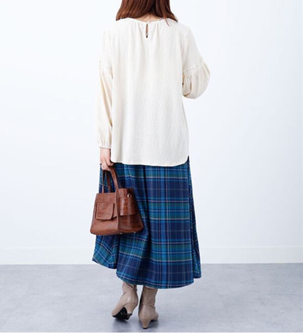 BELLUNA（ベルーナ）の「大人顔チェックスカート（ロングスカート）」｜詳細画像