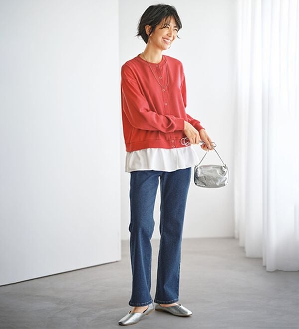 BELLUNA（ベルーナ）の「裏起毛素材ドッキングカーディガン（その他カーディガン）」｜詳細画像