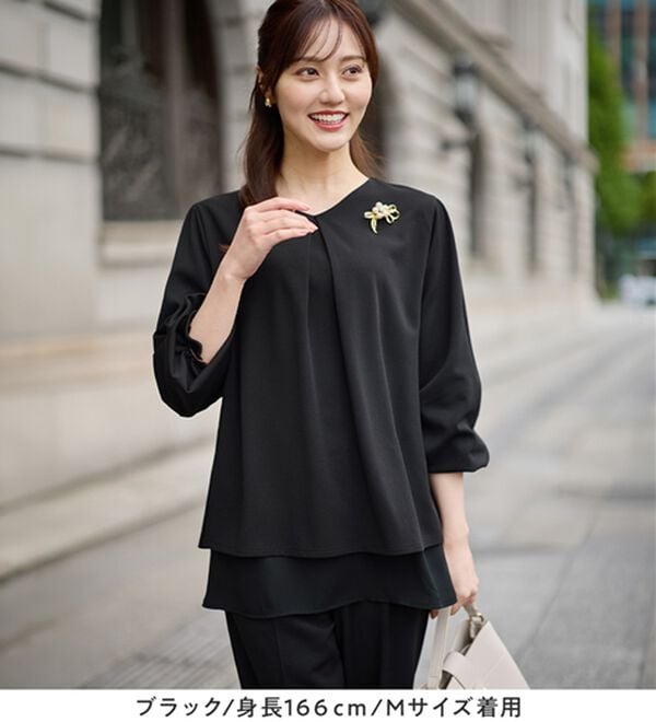 alotta（アロッタ）の「【入学式・卒業式】洗えるシフォンレイヤードセットアップ（ブラウススーツ）」｜詳細画像