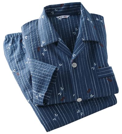 「日本製綿１００％和柄リップルパジャマ（メンズルームウェア）」