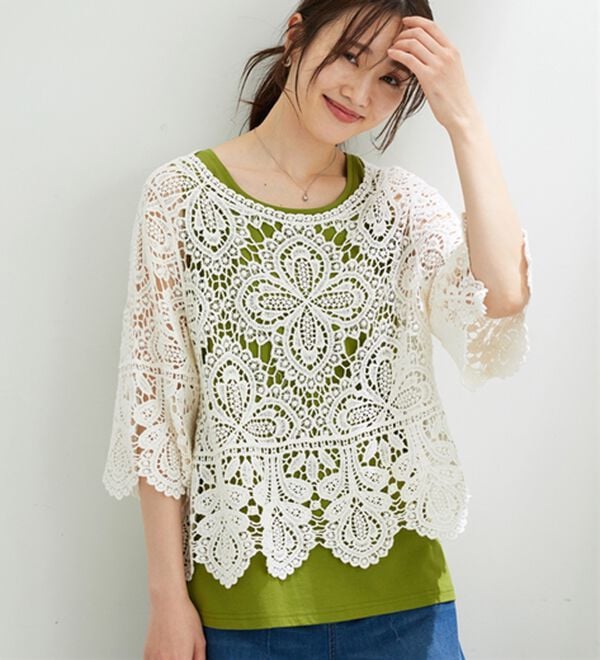 BELLUNA（ベルーナ）の「クロシェ編みプルオーバー（ニット・セーター）」｜詳細画像