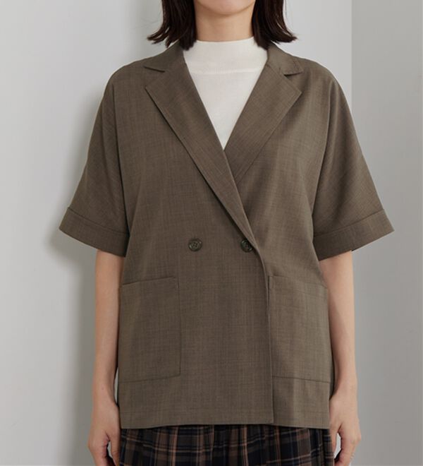 BELLUNA（ベルーナ）の「麻調素材ダブルテーラードジャケット（テーラードジャケット）」｜詳細画像