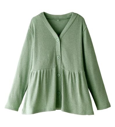 BELLUNA（ベルーナ）の「ラメ調リブ素材ペプラムカーディガン（ニットカーディガン）」