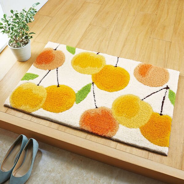 「柄が可愛いフルーツ柄アクリルフック玄関マット（玄関マット）」｜詳細画像