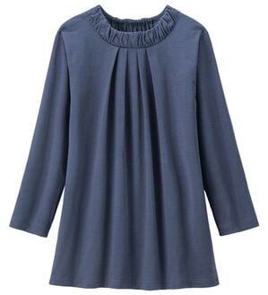 ルフラン（ルフラン）の「涼しくてブラウス見え！プルオーバー（カットソー）」｜7分袖 ブルーグレー