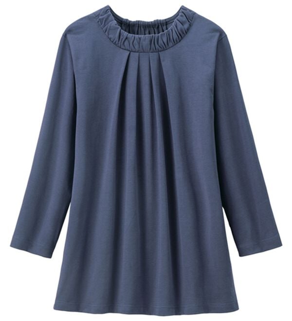 ルフラン（ルフラン）の「涼しくてブラウス見え！プルオーバー（カットソー）」｜7分袖 ブルーグレー