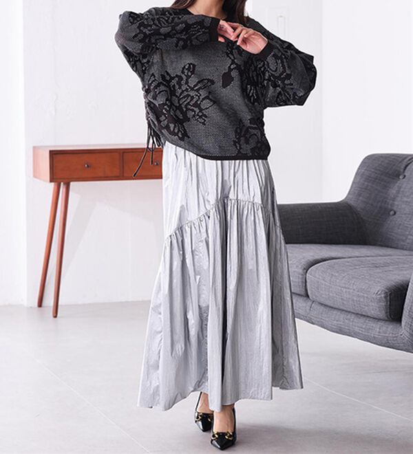 RANAN（ラナン）の「シアーフラワージャカードニットプルオーバー（ニット・セーター）」｜詳細画像