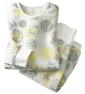 LAVIENNE（ラヴィエンヌ）の「肌にやさしい綿混のワッフルパジャマ（パジャマ・ルームウェア）」｜リーフサークルグレー