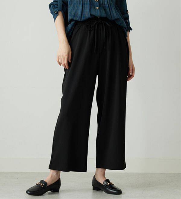 BELLUNA（ベルーナ）の「【接触冷感/UVカット/吸水速乾/イージーケア】カナパストレッチ素材ワイドパンツ（ワイドパンツ・ガウチョ）」｜詳細画像