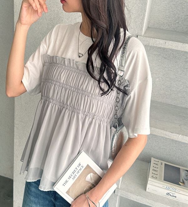 GeeRA（ジーラ）の「シアービスチェドッキングＴシャツ（カットソー）」｜詳細画像