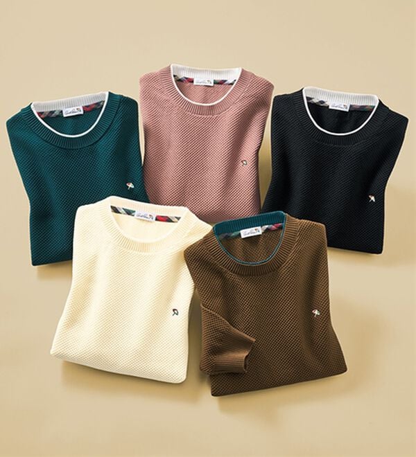 「＜アーノルド　パーマー＞立体編みレイヤードセーター（メンズニット・セーター）」｜詳細画像