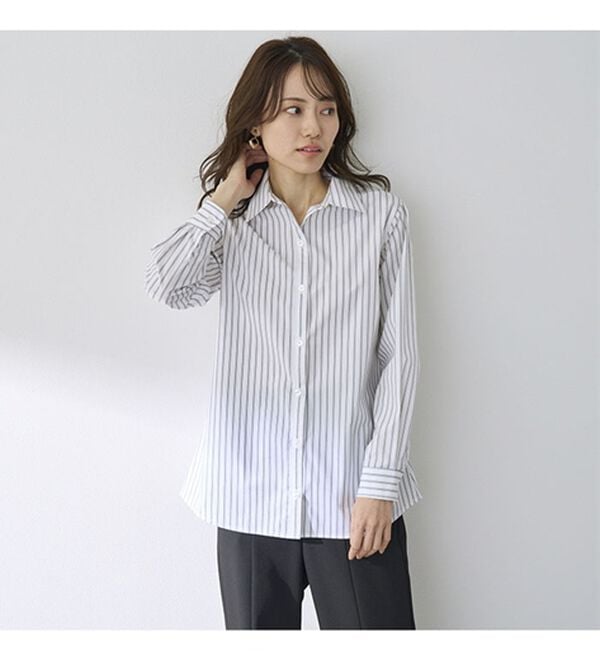 BELLUNA（ベルーナ）の「【選べる袖丈】洗える！ストレッチイージーケアシャツ（シャツ）」｜詳細画像