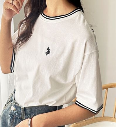 GeeRA（ジーラ）の「【ＵＳ．ＰＯＬＯ．ＡＳＳＮ】ライン配色Ｔシャツ（Tシャツ）」