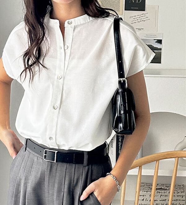 GeeRA（ジーラ）の「綿タッチフレンチスリーブブラウス（ブラウス）」｜詳細画像