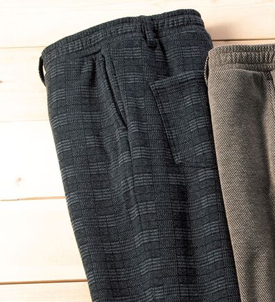 「ツイード風プレミアムジャージスラックス（メンズフルレングスパンツ）」