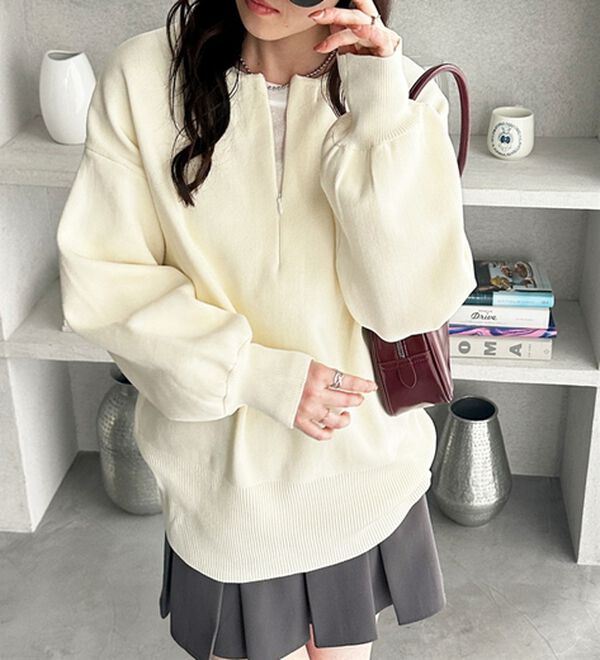 GeeRA（ジーラ）の「ハーフジップニットプルオーバー（ニット・セーター）」｜詳細画像