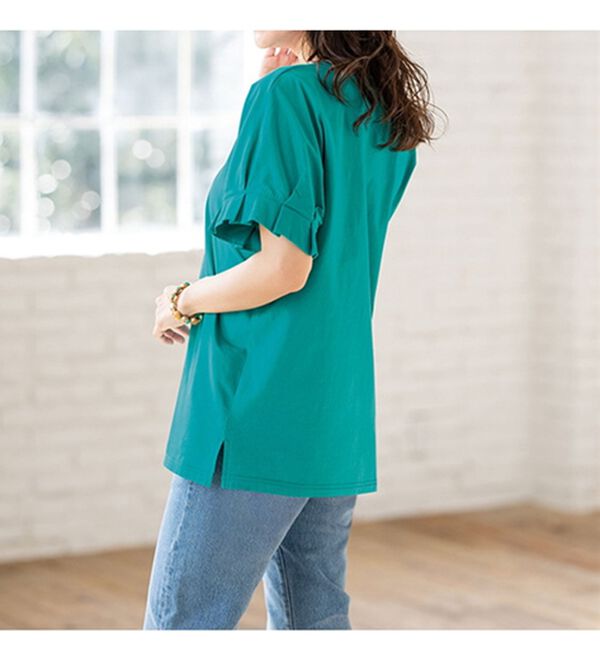 ルフラン（ルフラン）の「二の腕ほっそりひんやりカットソー（カットソー）」｜詳細画像