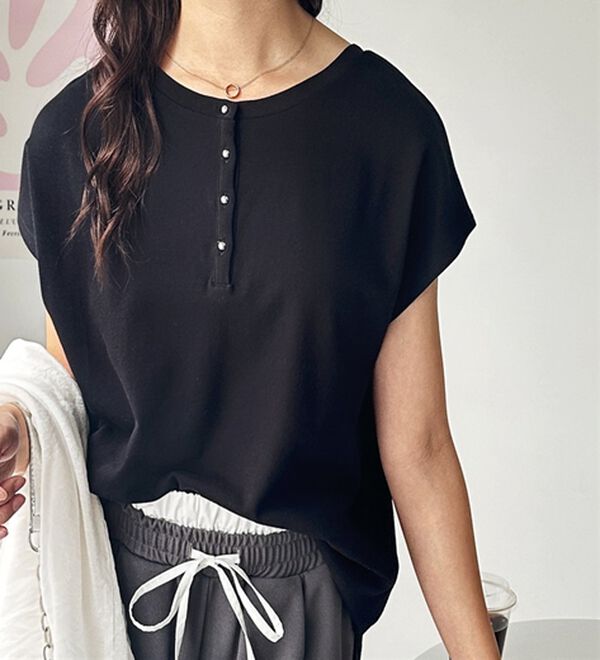 GeeRA（ジーラ）の「綿１００％前後２ＷＡＹシルケットフレンチスリーブカットソー（Tシャツ）」｜詳細画像