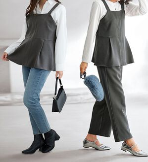 BELLUNA（ベルーナ）の「【2点セット】ウーリッシュ素材ビスチェセットアップ（セットアップ）」｜詳細画像
