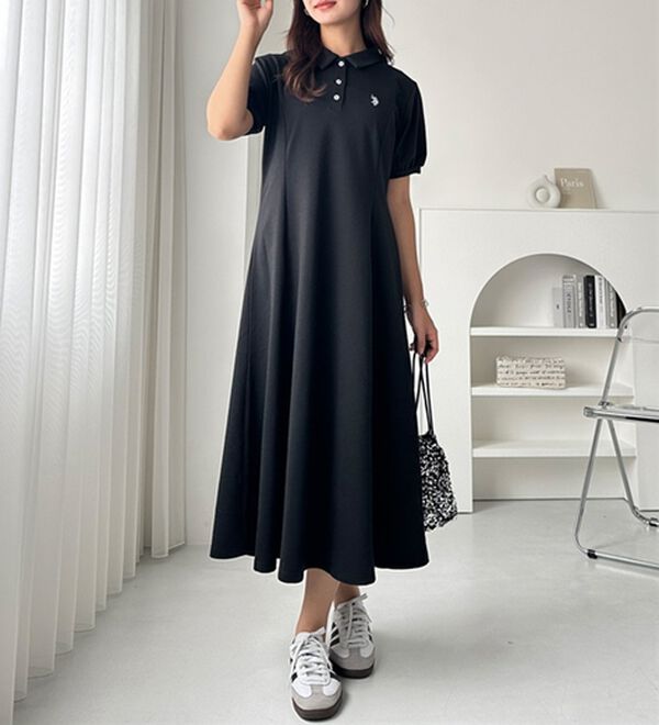 GeeRA（ジーラ）の「【Ｕ．Ｓ．ＰＯＬＯＡＳＳＮ】ポロ衿ワンピ―ス（その他ワンピース）」｜詳細画像