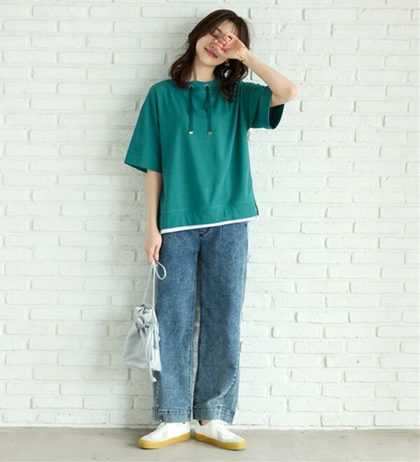 BELLUNA（ベルーナ）の「ワイドネックデザイン重ね着風プルオーバー（カットソー）」｜詳細画像