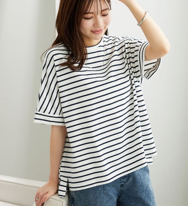 BELLUNA（ベルーナ）の「ヒンヤリ実感！大人顔サマ見えゆったりＴシャツ（Tシャツ）」｜詳細画像