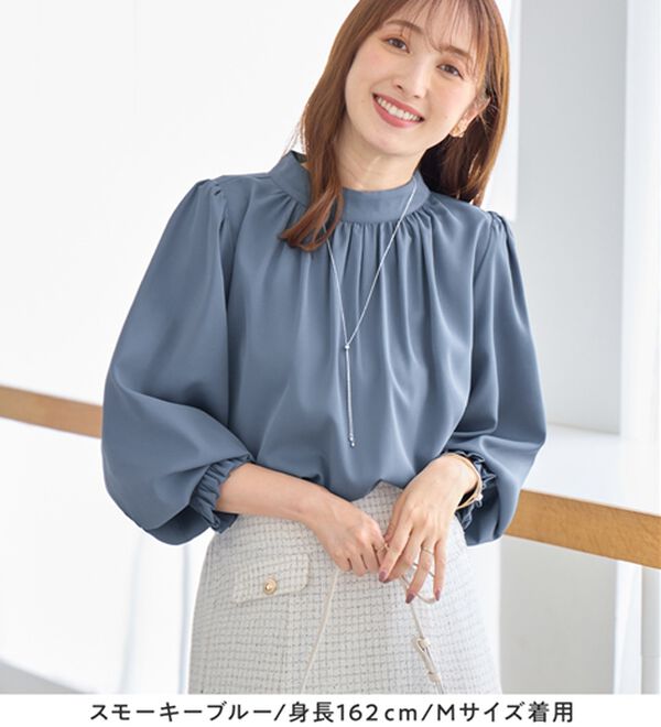 alotta（アロッタ）の「ボリューム袖上品とろみブラウス（ブラウス）」｜詳細画像