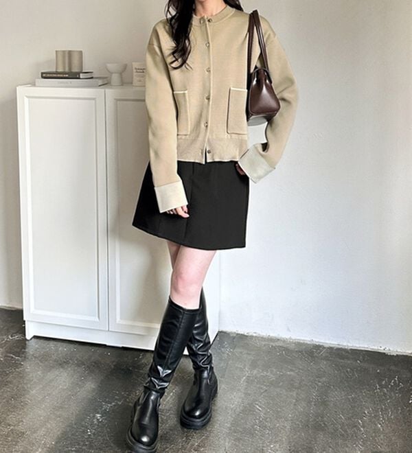 GeeRA（ジーラ）の「配色カラーニットカーディガン（ニットカーディガン）」｜詳細画像