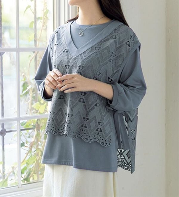 ルフラン（ルフラン）の「【２色組】よそ行きレースベストアンサンブル（アンサンブル）」｜詳細画像