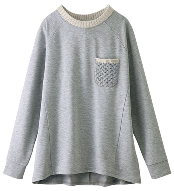 BELLUNA（ベルーナ）の「裏毛素材ニット切替プルオーバー（カットソー）」｜詳細画像