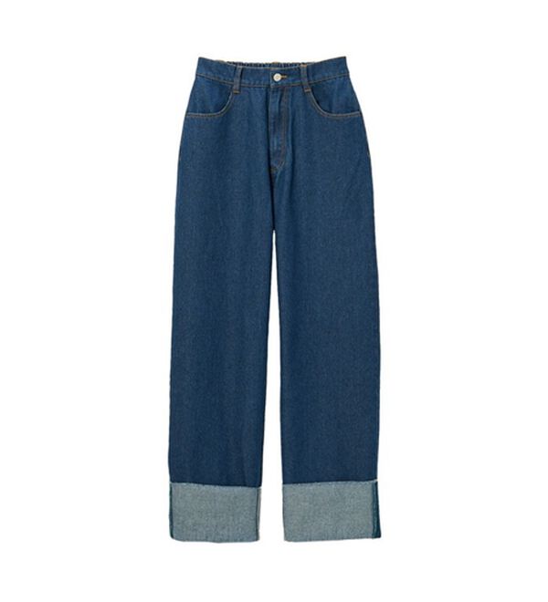 ワイドストレートロールアップデニムパンツ - ベルーナ【公式】