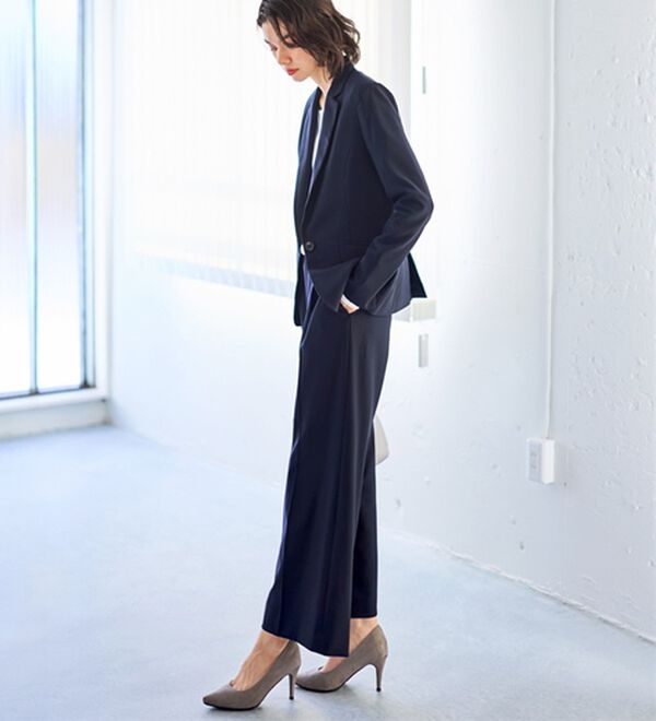 GeeRA（ジーラ）の「【2点セット】選べるボトム！洗えて型くずれしないパンツスーツセット（パンツスーツ）」｜詳細画像