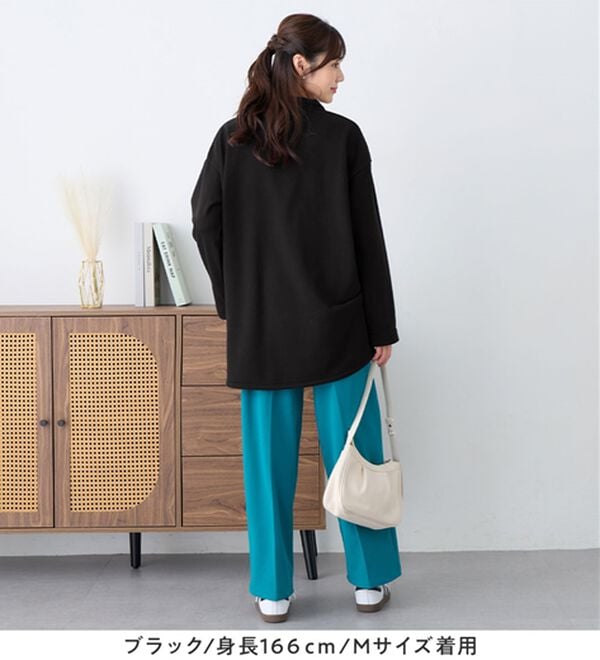 alotta（アロッタ）の「【毛玉になりにくい】柔らか裏起毛ハーフジップチュニック（チュニック）」｜詳細画像