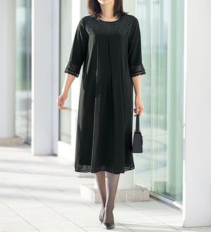 ルフラン（ルフラン）の「お得なフォーマルシフォンワンピース（ブラックフォーマル（喪服・礼服））」｜詳細画像