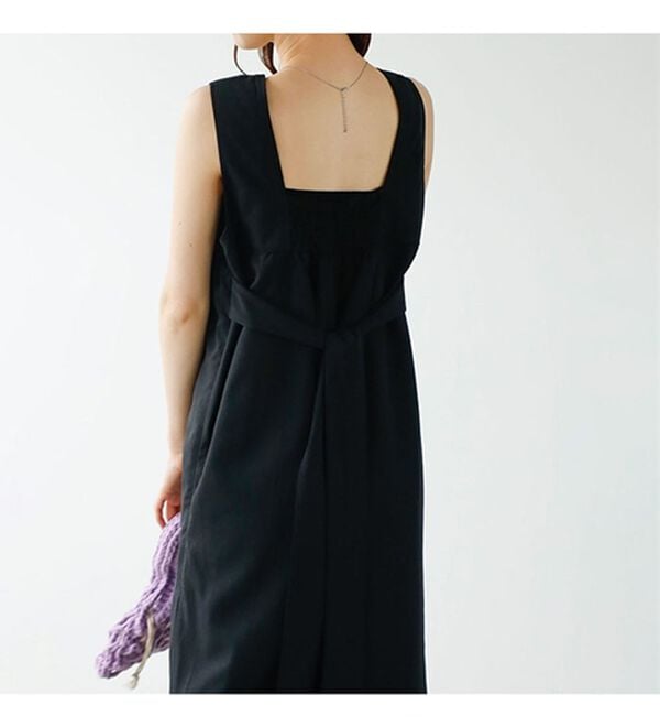 GeeRA（ジーラ）の「リネンタッチリボンサロペットパンツ（オールインワン）」｜詳細画像