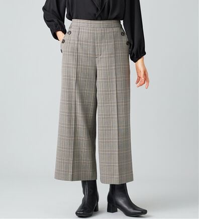 BELLUNA（ベルーナ）の「ウーリッシュ素材釦使いワイドパンツ（ワイドパンツ・ガウチョ）」