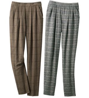 ルフラン（ルフラン）の「【２本組】ウール見え綿混タックパンツ＜パティン＞（フルレングスパンツ）」｜2本組