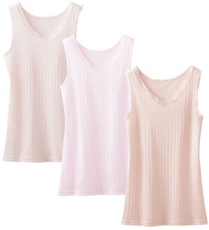 「【３色組】麻入りさらさらタンクトップ（肌着・インナーウェア）」｜3色組