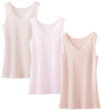 「【３色組】麻入りさらさらタンクトップ（肌着・インナーウェア）」