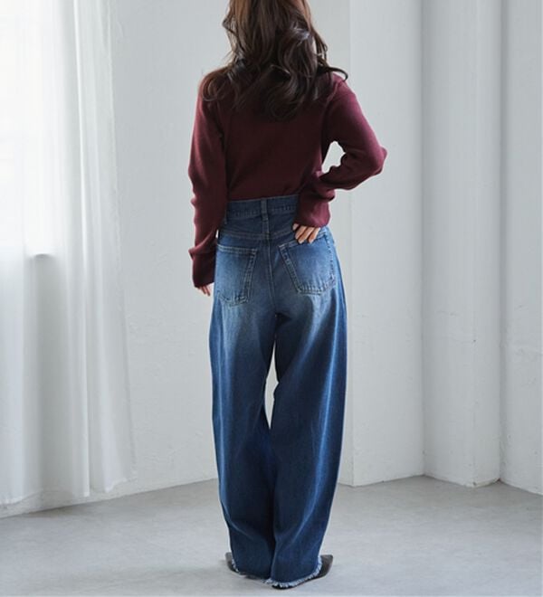 RANAN（ラナン）の「クロスウエストカーブデニム（フルレングスパンツ）」｜詳細画像