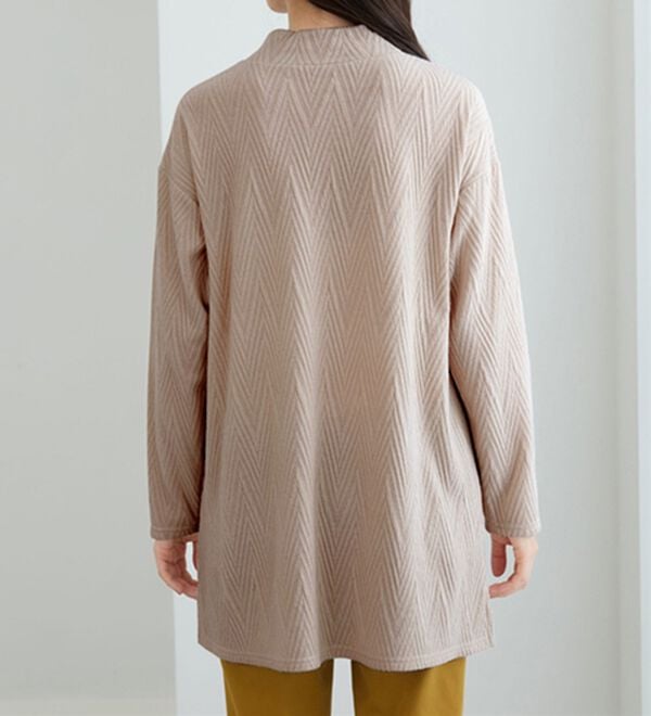 BELLUNA（ベルーナ）の「ふんわりジャカード素材ハイネックチュニック（チュニック）」｜詳細画像