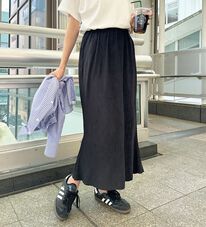 alotta（アロッタ）の「【セルフカット対応可】機能付き楊柳カットソーナロースカート（ロングスカート）」