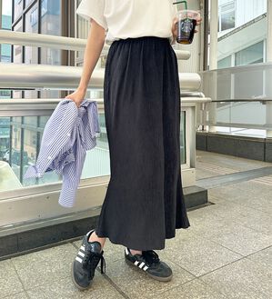 alotta（アロッタ）の「【セルフカット対応可】機能付き楊柳カットソーナロースカート（ロングスカート）」｜詳細画像