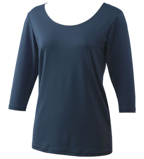 「＜ピップエレキバン&times;コムルヴァン・オム＞コリに効く！着るピップエレキバン（肌着・インナーウェア）」｜ネイビー(女性用七分袖丸首)