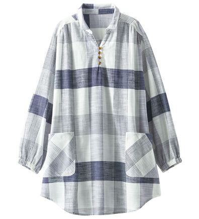 BELLUNA（ベルーナ）の「そのままお出かけ！スラブ素材かっぽうチュニック（ホームウェア）」