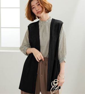 BELLUNA（ベルーナ）の「楊柳ブラウス＆メッシュジレアンサンブル（アンサンブル）」｜詳細画像