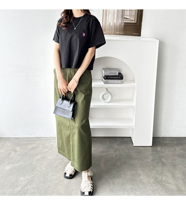 GeeRA（ジーラ）の「【Ｕ．Ｓ．　ＰＯＬＯ　ＡＳＳＮ．】ショート丈Ｔシャツ（Tシャツ）」｜詳細画像